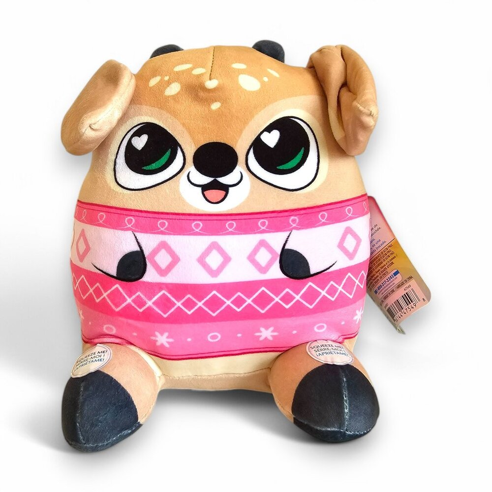 Just Play Flipeez Pippa Reindeer Plush Stuffed Animal Pink Top w/ Tags 2024 8"